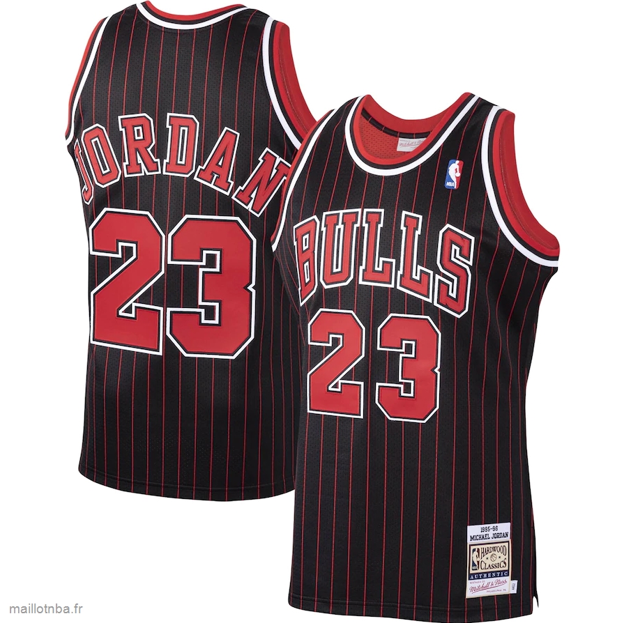 Maillot Chicago Bulls Michael Jordan Mitchell & Ness Black Hardwood Classics 1995-96 Authentic Jersey